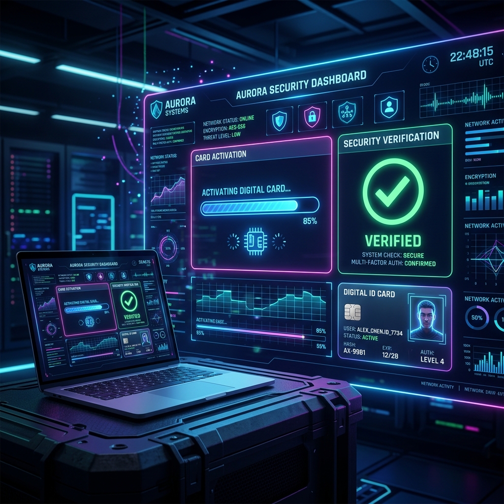 Digital Card Activation Dashboard Illustration