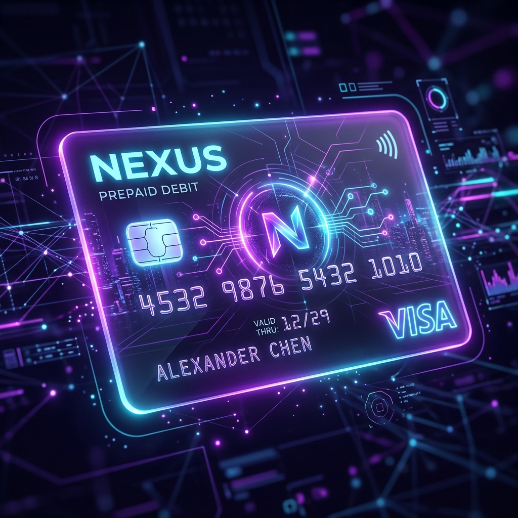 Prepaid Visa Card Glowing Illustration